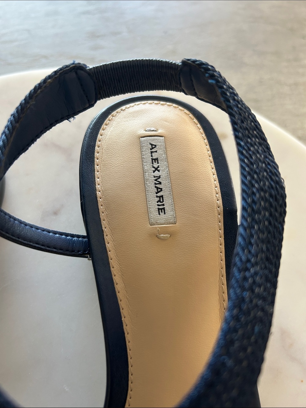 Alex Marie blue navy Woven Slingback Sandals Size 11 - Picture 2 of 10